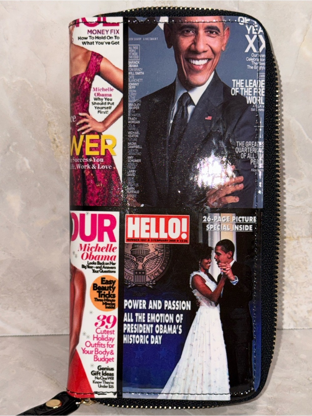 OBAMA’s Printed Magazine-Style | Wristlet Wallet